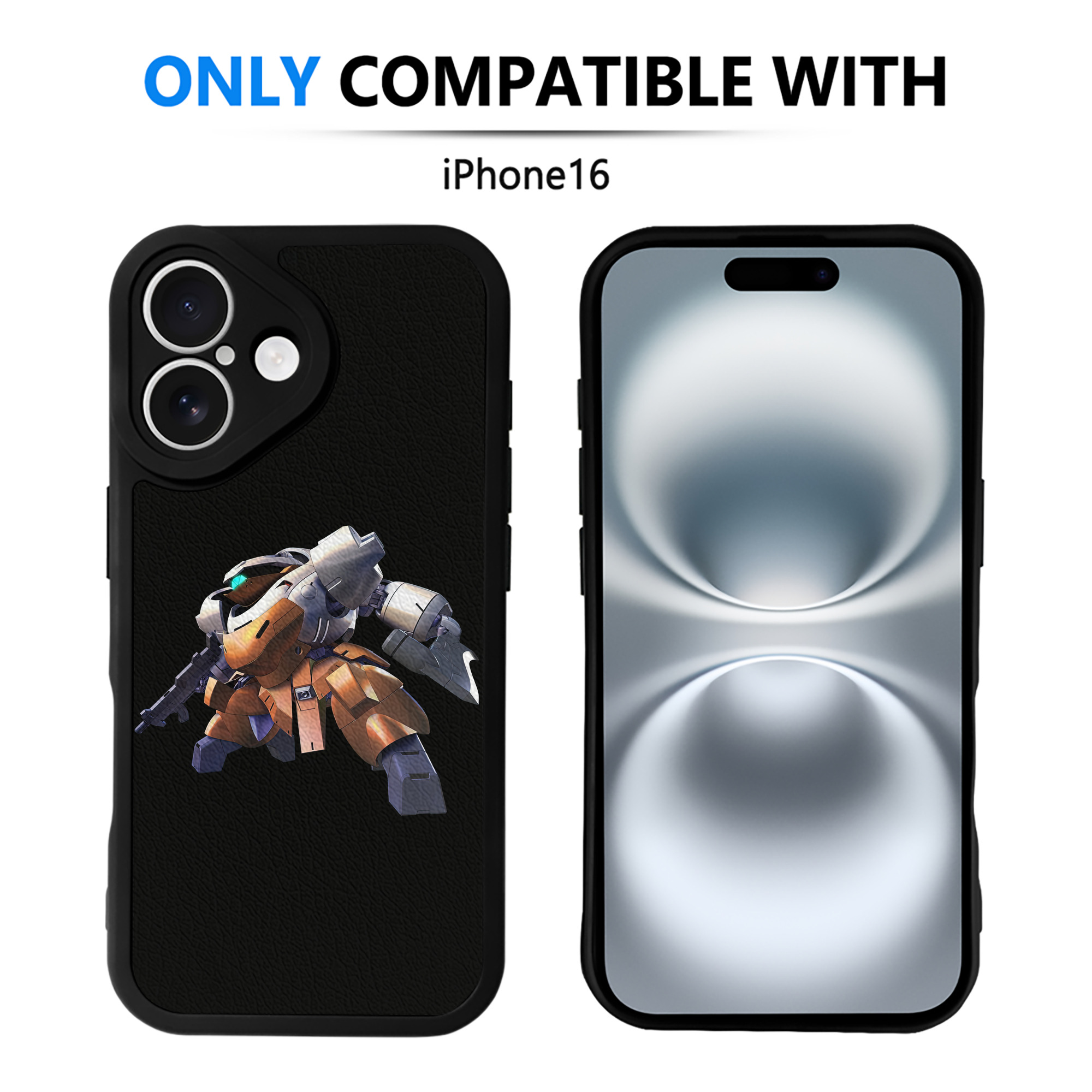 （画像用） 機動戦士ガンダム Mobile Suit Gundam 【iPhone 16シリーズ対応】シリコンスマホケース（レザー調） 材質：シリコン